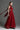 Red Vine Floral Lace Halter Midi A-Line Dress With Waist Cut-Out And Red Crystal Embellishment - IHF STUDIO