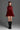 Red Vine Guipure Lace & Velvet Long-Sleeve Mini Dress With Draped Details And Heart-Shaped Embellishment - IHF STUDIO