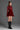 Red Vine Guipure Lace & Velvet Long-Sleeve Mini Dress With Draped Details And Heart-Shaped Embellishment - IHF STUDIO