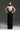 White Silk Square Crisscross Strapless Column Dress with Black Silk Taffeta - IHF STUDIO