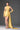 Yellow Floral Garden Lace halter mini-column dress with asymmetric draping, pearl clusters and crystal embellishment.