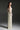 Yellow Lacquered Brocade Column Dress with Pearl and Crystal Chain Embellishment - IHF STUDIO
