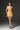 Yellow Smocked Silk Bustier Mini Column Dress with Gold Flower Waist Belt - IHF STUDIO