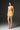 Yellow Smocked Silk Bustier Mini Column Dress with Gold Flower Waist Belt - IHF STUDIO